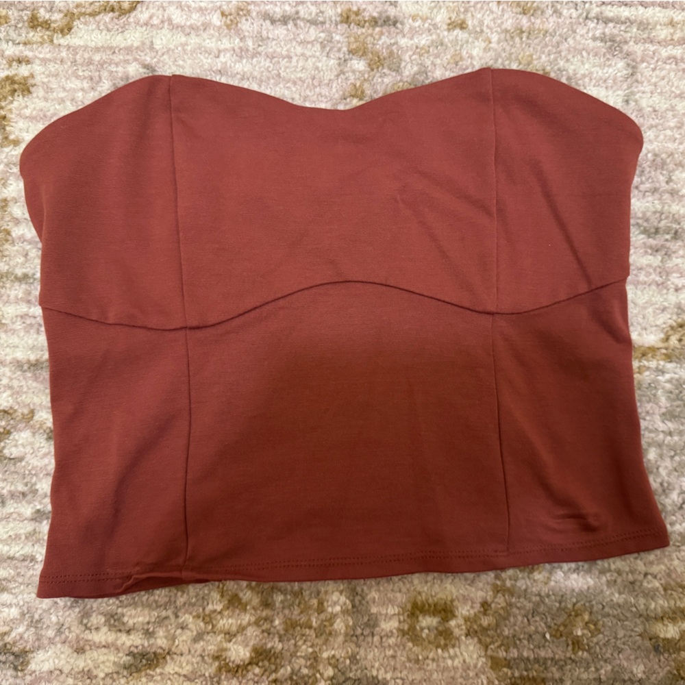 A New Day Ponte Tube Top Brown Medium